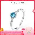 ATTAGEMS New D Color Round Cut 5.0mm Colorful Moissanite Ring for Women Man Solid 925 Sterling