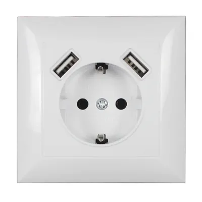 New Wall USB Socket 5V2A EU Standard Power Outlet With Dual Home Usb Plug Charger Power Socket With Usb V8-2