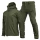 Waterproof Hiking Tracksuit Set Men Sharkskin Army Jackets Camping Coat Tactical Pants Warm