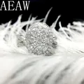 AEAW Solid 10K White Gold Total 1.5ctw DEF Color CVD HPHT Lab Diamond Engagement Bridal Ring Set