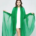 Luxury 150*230cm Long Satin Silk Scarf Summer Ladies Green Scarf Shawl Top Grade Brand Scarves
