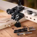 Precision Pocket Jig for Woodworking Dowel Cam Punching Round Wooden Tenon Positioning 3 In 1