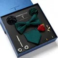 Fashion Wholesale Holiday Gift Box Tie Pocket Squares Cufflink Set Necktie Box Dark Grey Wedding