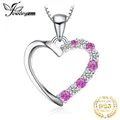 Jewelrypalace Heart Created Pink Sapphire 925 Sterling Silver Pendant Necklace for Women No Chain