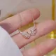 14k Plated Gold Exquisite simplicity Angel Wings Necklace Charm Short Design Clavicle Zircon Women