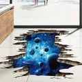Creative 3D Dark Blue Galaxy Planet Wall Stickers Living Room Ground Decoration Decals Bedroom Home