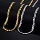 Mens Chain 6MM Long Necklace for Men 20" 23" 26" Gold Color Stainless Steel Flat Chain Necklaces Men