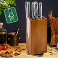 Magnetic Rotating Wood Knife Holder 360° Rotatable Knife Block For Kitchen Knives Storage With