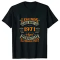 52th Vintage Legends Born In 1971 52 Years Old T Shirts Graphic Harajuku Streetwear Short Sleeve