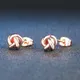 Cute Love Twist Stud Earrings Rose Gold Color Silver Color Fashion Jewelry For Women Gift Knot Post