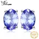 JewelryPalace 1ct Oval Cut Genuine Tanzanite 925 Sterling Silver Stud Earrings for Women Luxury