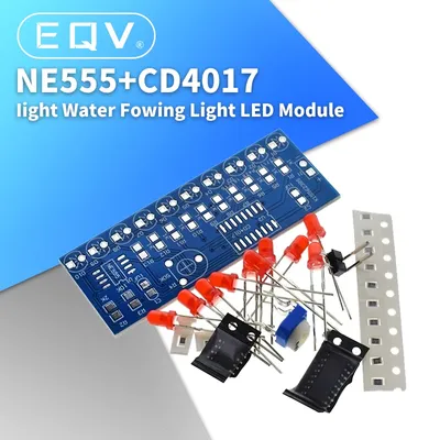 Smart Electronics Kits NE555+CD4017 Light Water Flowing Light LED Module DIY Kit Learn electronic