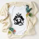 Gothic Harajuku Baby Bodysuit Satan and Cat Graphic USA New Style Hipster Baby Boy Clothes Baby Girl