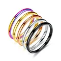 2mm Thin Rings For Man Women Girl Solid Stainless Steel Minimalist Ring Elegant Party Tail Ring