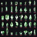 wholesale100pcs Light green grass different shaped Crystal Sleek Rhinestone 3D Manicure Nail Art