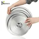 Stainless Steel Wok Lid Pot Lid 20/22/24cm Round Wok Lid Household Seasoning Pot Cover Kitchen