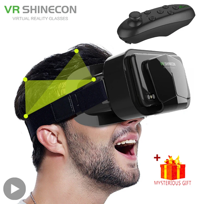 3D Virtual Reality VR Glasses For Phone Mobile Smartphones 7 Inch Headset Helmet Game Wirth Real Viar Goggles Cell Device Lenses