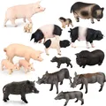 Simulation Farm World Miniature Wild Boar Pig Warthog Pigs Action toy figures Educational Figurine