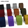 Colourful Men's Knitted Tie Burgundy Black Knit Necktie Solid Color 6cm Narrow Slim Skinny Woven