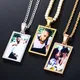 Square Memory Medallions Custom photo Pendant Necklace Personalized Name Engraved Custom Pendant &