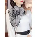 BYSIFA| Brand Silver Grey Women Silk Scarf New Spring Luxury 100% Silk Square Scarves Shawls Fall