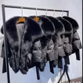 2023 Fashion New Autumn Winter Real Fox Fur Collar Thick Women Warm Coat Duck Down Jacket Luxury