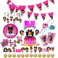 Black Girl baby boss Birthday theme favor party supplies Party Set Paper Cup Plate Gift Bag Napkin