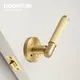 DOOROOM US Standard for 2-1/8" Hole Brass Privacy Passage Lock Set Stripe Lever Round Panel
