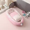 85*50cm Portable Baby Crib with Quilt Blanket Newborn Nursery Bed Cotton Babynest Bedding Set Baby