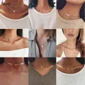 Bohemian Moon Star Crystal Heart Choker Necklace for Women Necklace Pendant on neck Chocker Necklace