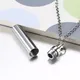 Men Woman Capsule Pendant Necklace in Open Cylindrical Pendants Stainless Steel Remembrance Jewelry