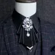 Women Wedding Necktie For Men Dress Shirts Collar Alloy Rhinestone Black Green Bow Tie Clips