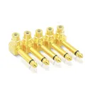 6PCS 90 degree/ right angle 6.35mm (1/4") Male Plug to RCA Female Adapter RCA to 6.5mm Adapter