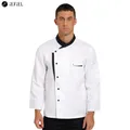 Unisex Men's Chef Jacket Summer Long Sleeve Coat Restaurant Kitchen Cooking Apparel Work Wear