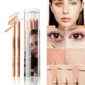 Face Dark Circle Concealer Pen Cover Up Acne Scars Fine Lines Wooden Handle Soft Cream Waterproof