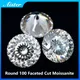 Round 100 Faceted Cut Moissanite Loose Stone Diamond D Color Russian Bird's Nest Cut Moissanite