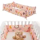 4pcs Crib Bumper Bedding Set Cotton Cute Print Sheet Cradle Side Protector Toddler Baby Room