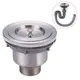 Stainless Steel Kitchen Sink Drain Assembly Waste Strainer and Basket Strainer Stopper Waste Plug