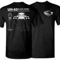 Creative Design UH-60 Black Hawk Medium Lift Utility Helicopter T-Shirt. Summer Cotton Short Sleeve