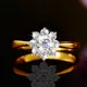 Sunflower 1 Carat Moissanite Diamond Ring Cocktail Sterling Silver 925 Wedding Party Jewelry