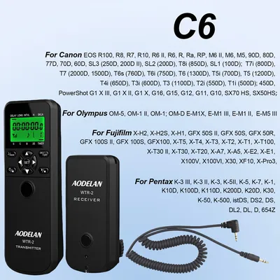 For Canon Camera Timer Remote Timelapse Intervalometer Shutter Release For EOS R100 R6 R8 G1X 2000D 500D 700D M6 M5 G16 G15 G12