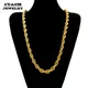 CY&CM 10mm Hip Hop Jewelry Punk Rope Chain Iron Iced Out Gold Silver Color Long Twisted Braided