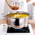 Stainless Steel Soup Pot Cooking Pots Lids Saucepan Household Boiler Milk Kitchen Cookware Pans