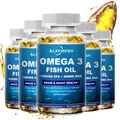 Alxfresh Omega 3 Fish Oil –3600mg High EPA 1300mg DHA 900mg–for Brain Joint Bone Immune System