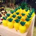 6/12pcs Summer Tropical Pineapple Coconut Drinking Plastic Cup Summer Beach Pool Hawaii Luau