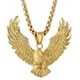 Classic Punk Style Motorcyclist Gold Color Accessories Animal Eagle Wing Pendant Necklace Men\'s