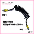 High Pressure 150cm/60inch Coiled Remote Line Microbore Charging Hose 30Mpa/4500psi M10*1 Pneumatics