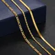 Vintage Gold Color Chain Necklace for Women Herringbone Rope Foxtail Figaro Curb Link Chain Choker