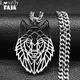 2024 Fashion Wolf Animal Stainless Steel Necklace for Women/Men Silver Color Pendant Necklace