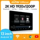 13" Android 12 Car Headrest Monitor Display IPS Tablet Touch Screen 2K HD For Car Rear Seat Video